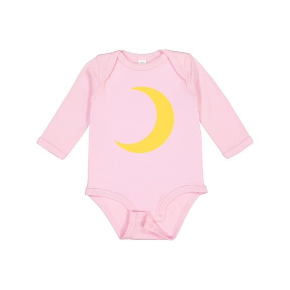 Inktastic Cute Yellow Moon Boys or Girls Long Sleeve Baby Bodysuit