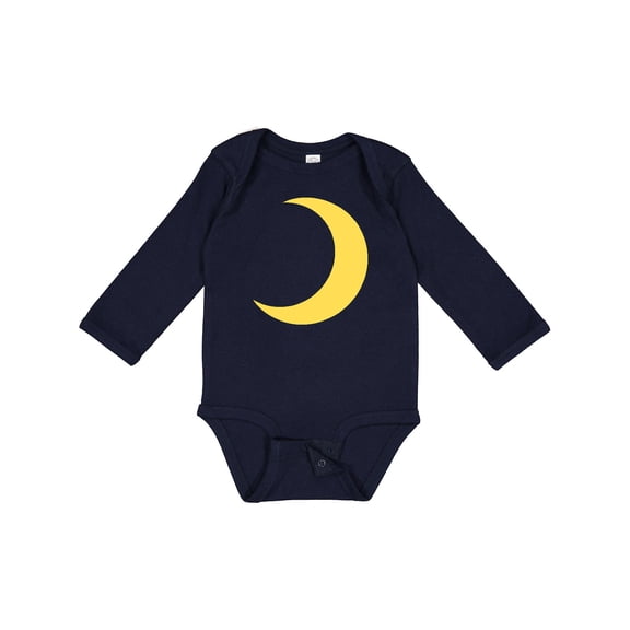 Inktastic Cute Yellow Moon Boys or Girls Long Sleeve Baby Bodysuit