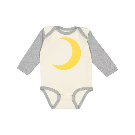 Inktastic Cute Yellow Moon Boys or Girls Long Sleeve Baby Bodysuit