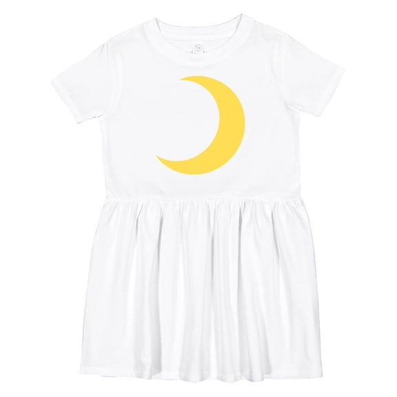 Inktastic Cute Yellow Moon Girls Toddler Dress