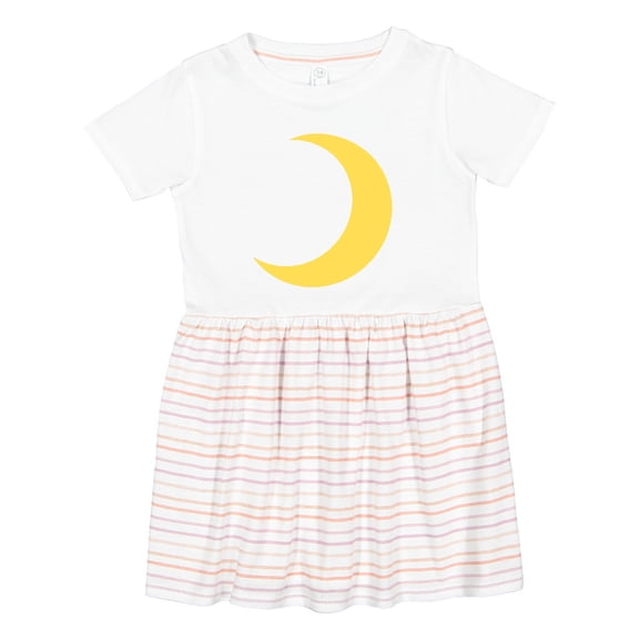 Inktastic Cute Yellow Moon Girls Toddler Dress