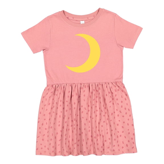 Inktastic Cute Yellow Moon Girls Toddler Dress