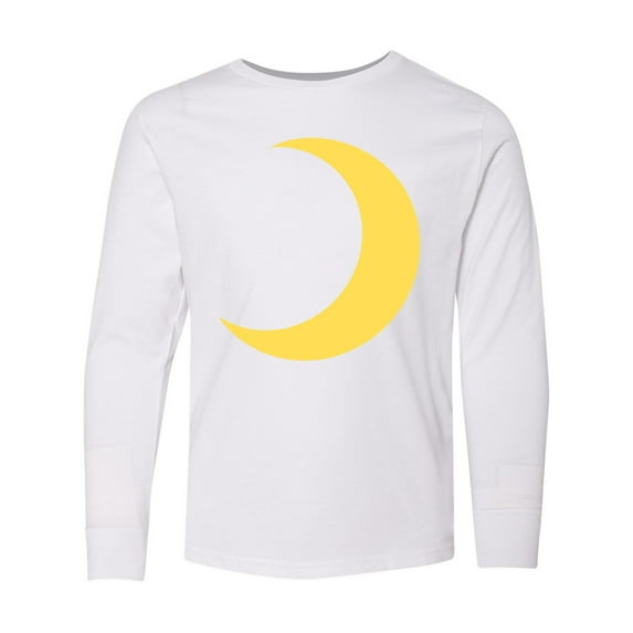 Inktastic Cute Yellow Moon Long Sleeve Youth T-Shirt