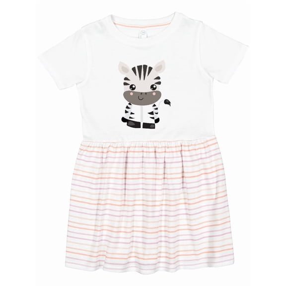 Inktastic Cute Zebra, Safari Animals, Jungle Animals, Wild Animals Girls Toddler Dress