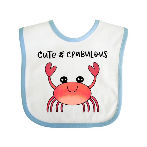Inktastic Cute and Crabulous Funny Crab Boys or Girls Baby Bib