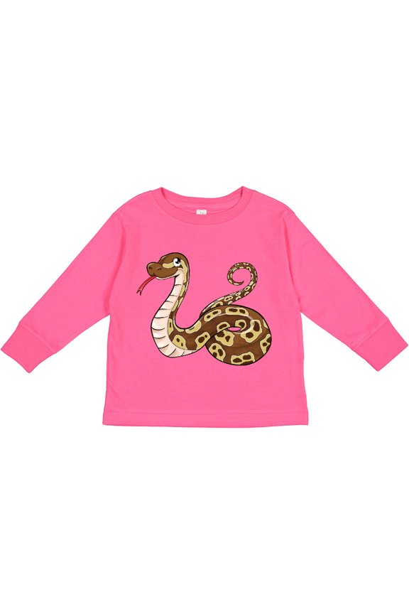 Cute and Cuddly Ball Python Snake Boys or Girls Long Sleeve Toddler T-Shirt