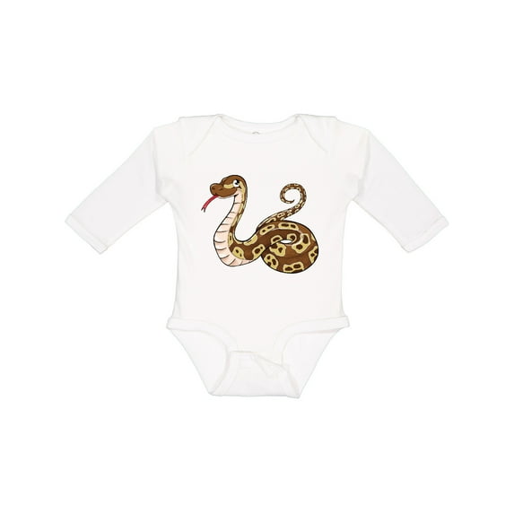 Inktastic Cute and Cuddly Ball Python snake Boys or Girls Long Sleeve Baby Bodysuit