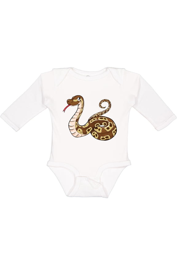 Cute and Cuddly Ball Python snake Boys or Girls Long Sleeve Baby Bodysuit