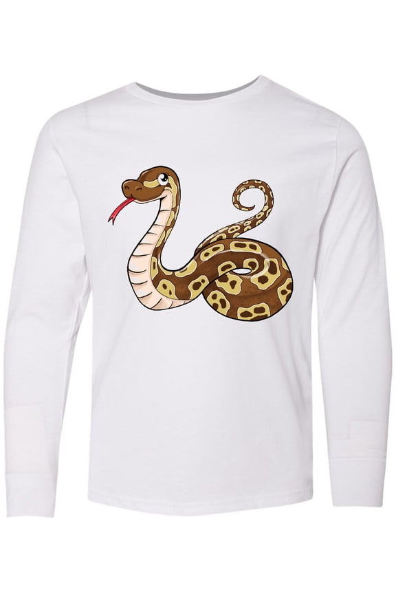 Cute and Cuddly Ball Python snake Long Sleeve Youth T-Shirt