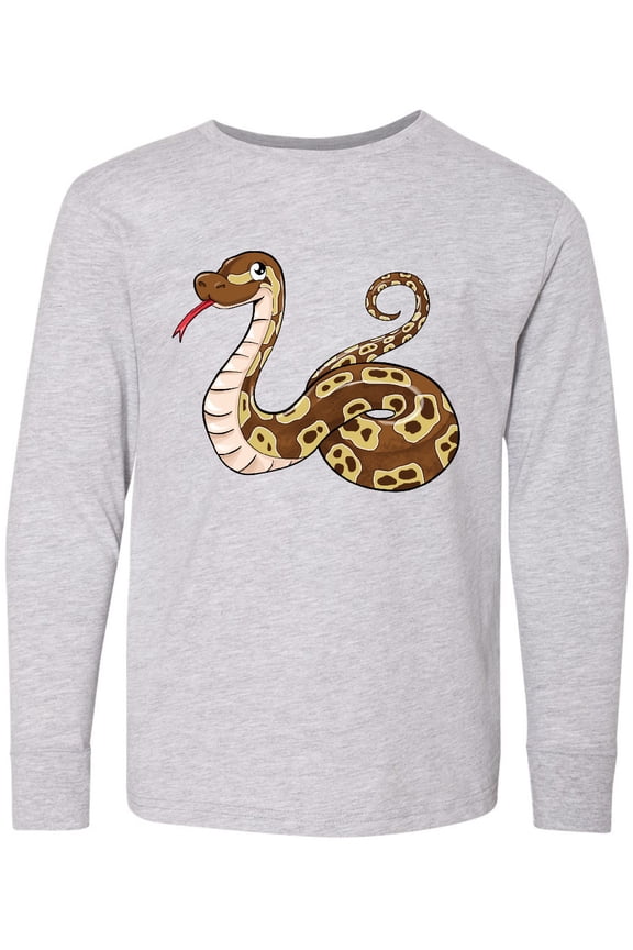 Cute and Cuddly Ball Python snake Long Sleeve Youth T-Shirt