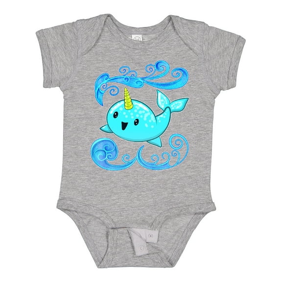 Inktastic Cute and Playful Narwhal Boys or Girls Baby Bodysuit