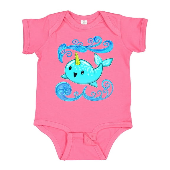 Inktastic Cute and Playful Narwhal Boys or Girls Baby Bodysuit