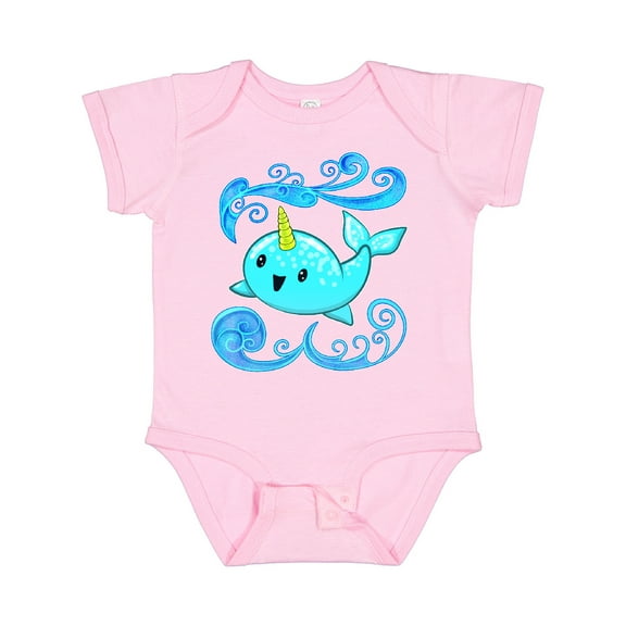 Inktastic Cute and Playful Narwhal Boys or Girls Baby Bodysuit