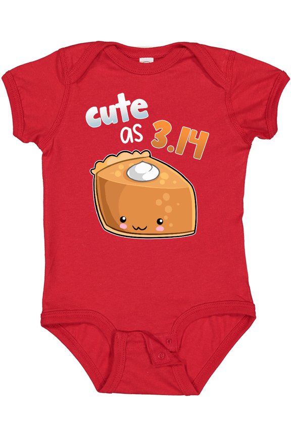 Cute as 3.14 Pi Day Pumpkin Pie Pun Boys or Girls Baby Bodysuit