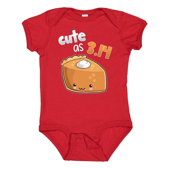 Inktastic Cute as 3.14 Pi Day Pumpkin Pie Pun Boys or Girls Baby Bodysuit