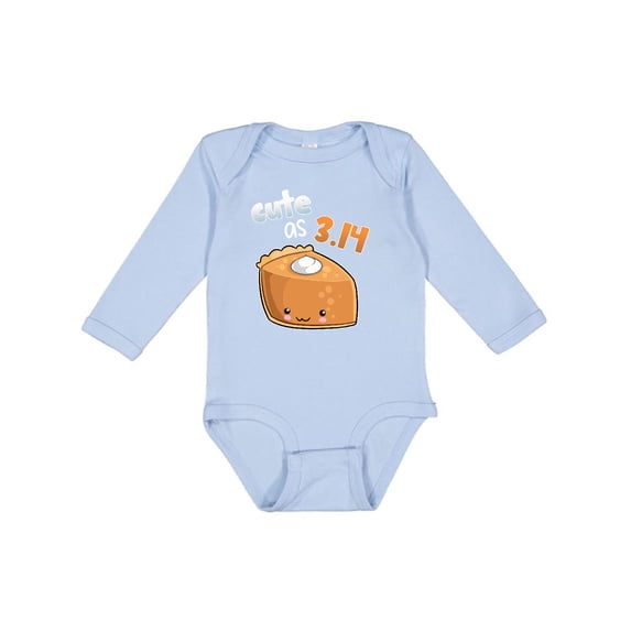 Inktastic Cute as 3.14 Pi Day Pumpkin Pie Pun Boys or Girls Long Sleeve Baby Bodysuit