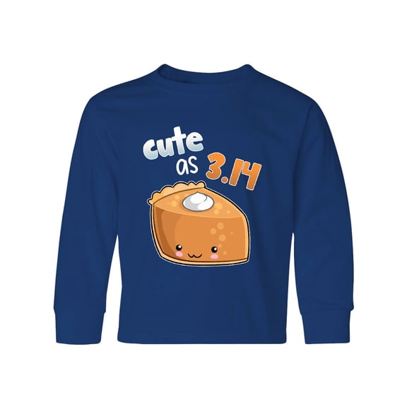 Inktastic Cute as 3.14 Pi Day Pumpkin Pie Pun Long Sleeve Youth T-Shirt