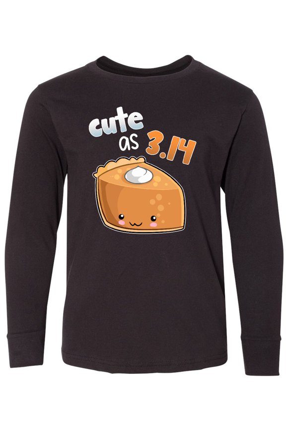 Cute as 3.14 Pi Day Pumpkin Pie Pun Long Sleeve Youth T-Shirt