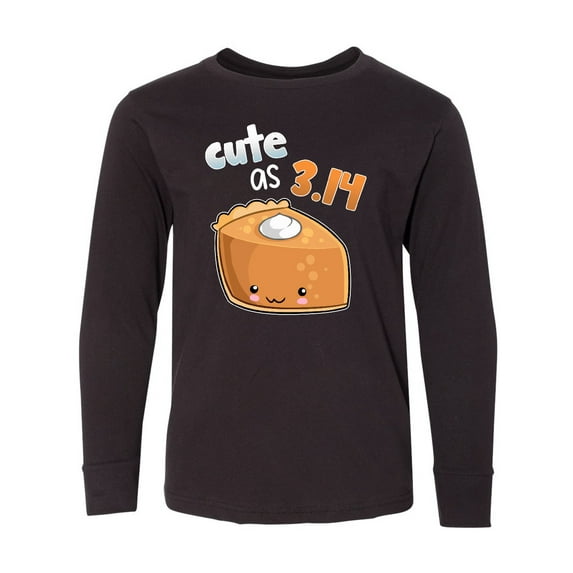 Inktastic Cute as 3.14 Pi Day Pumpkin Pie Pun Long Sleeve Youth T-Shirt