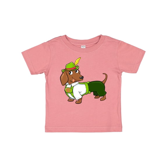 Inktastic Cute Brown Dachshund in Traditional German Wear Boys or Girls Baby T-Shirt