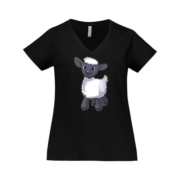 Inktastic Cute little lamb Women's Plus Size V-Neck T-Shirt