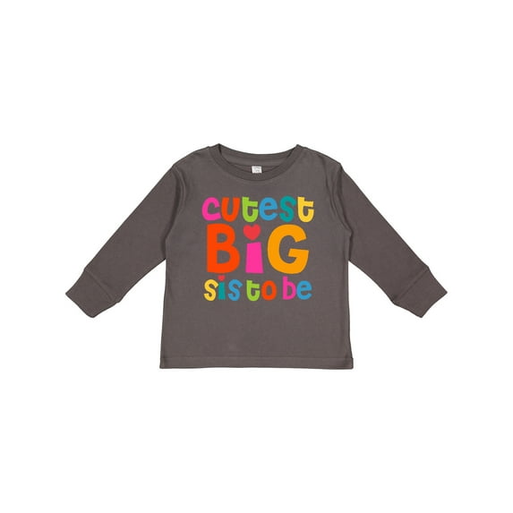 Inktastic Cutest Big Sis to Be Girls Long Sleeve Toddler T-Shirt