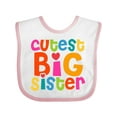 thumbnail image 1 of Inktastic Cutest Big Sister Girls Baby Bib, 1 of 4