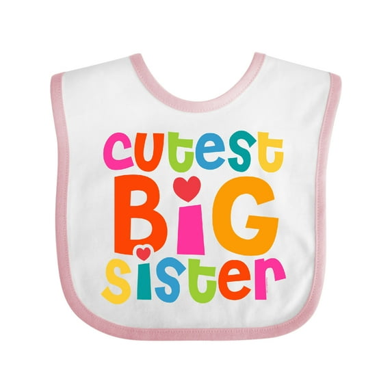 Inktastic Cutest Big Sister Girls Baby Bib