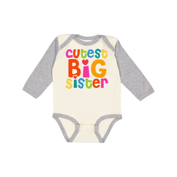 Inktastic Cutest Big Sister Girls Long Sleeve Baby Bodysuit