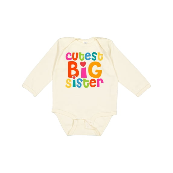 Inktastic Cutest Big Sister Girls Long Sleeve Baby Bodysuit