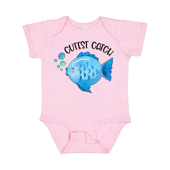 Inktastic Cutest Catch Cute Blue Fish Boys or Girls Baby Bodysuit