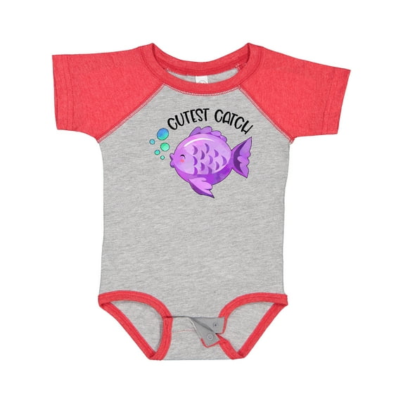 Inktastic Cutest Catch Cute Purple Fish Boys or Girls Baby Bodysuit
