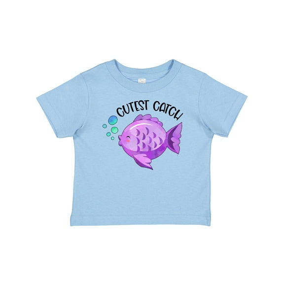 Inktastic Cutest Catch Cute Purple Fish Boys or Girls Baby T-Shirt