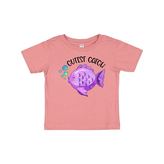 Inktastic Cutest Catch Cute Purple Fish Boys or Girls Baby T-Shirt
