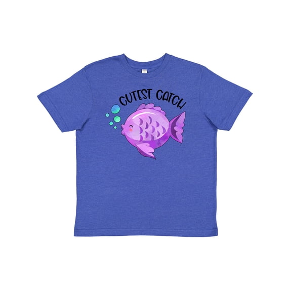 Inktastic Cutest Catch Cute Purple Fish Youth T-Shirt