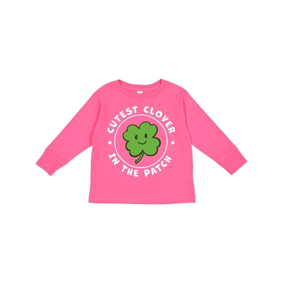 Inktastic Cutest Clover in the Patch Boys or Girls Long Sleeve Toddler T-Shirt