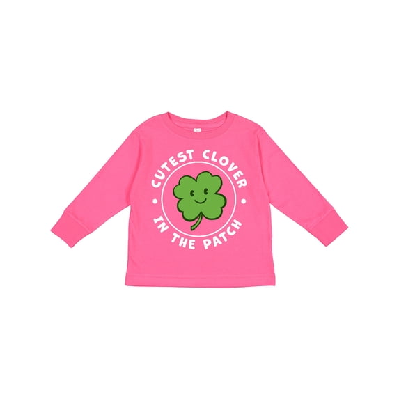 Inktastic Cutest Clover in the Patch Boys or Girls Long Sleeve Toddler T-Shirt