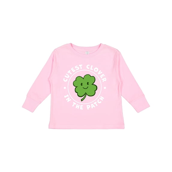 Inktastic Cutest Clover in the Patch Boys or Girls Long Sleeve Toddler T-Shirt