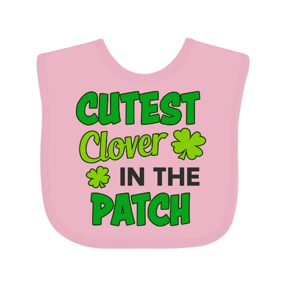 Inktastic Cutest Clover in the Patch with Four Leaf Clovers Boys or Girls Baby Bib
