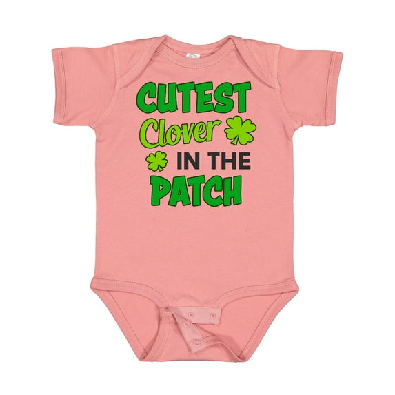 Inktastic Cutest Clover in the Patch with Four Leaf Clovers Boys or Girls Baby Bodysuit