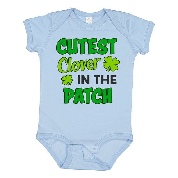 Inktastic Cutest Clover in the Patch with Four Leaf Clovers Boys or Girls Baby Bodysuit