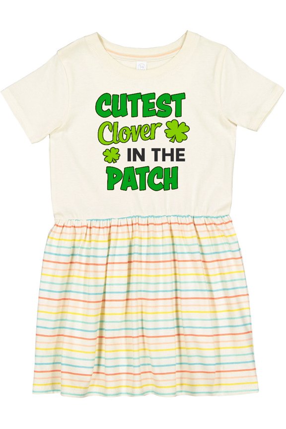 Cutest Clover in the Patch with Four Leaf Clovers Girls Toddler Dress