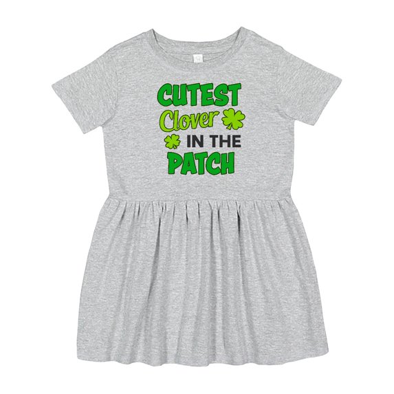 Inktastic Cutest Clover in the Patch with Four Leaf Clovers Girls Toddler Dress