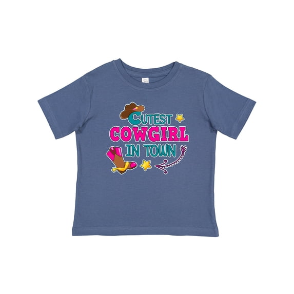 Inktastic Cutest Cowgirl in Town with Cowgirl Hat and Boots Girls Baby T-Shirt