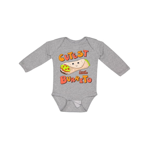 Inktastic Cutest Little Burrito Boys or Girls Long Sleeve Baby Bodysuit