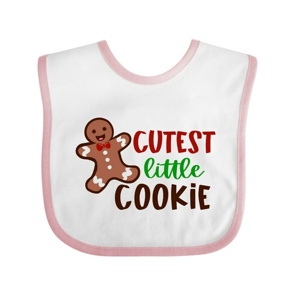 Inktastic Cutest Little Cookie Cute Christmas Gingerbread Man Boys or Girls Baby Bib