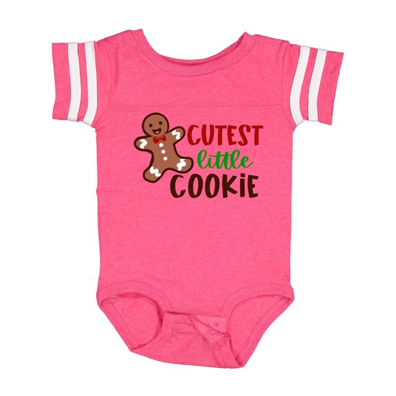Inktastic Cutest Little Cookie Cute Christmas Gingerbread Man Boys or Girls Baby Bodysuit