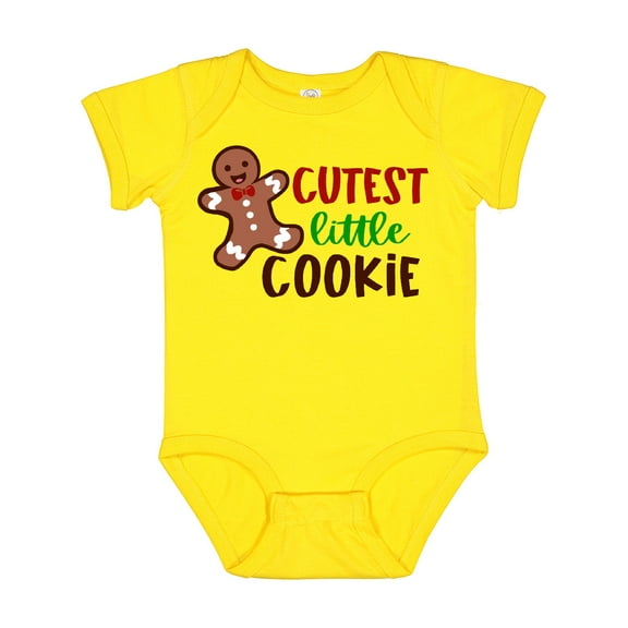 Inktastic Cutest Little Cookie Cute Christmas Gingerbread Man Boys or Girls Baby Bodysuit