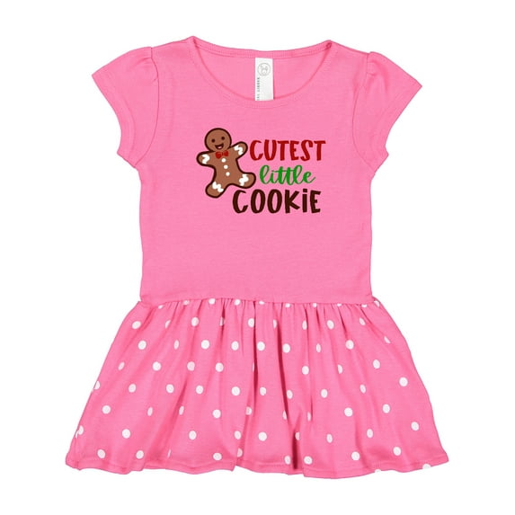 Inktastic Cutest Little Cookie Cute Christmas Gingerbread Man Girls Toddler Dress