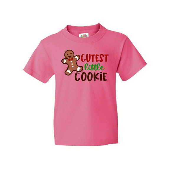 Inktastic Cutest Little Cookie Cute Christmas Gingerbread Man Youth T-Shirt
